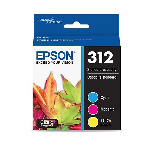 Epson 312 Cyan/Magenta/Yellow Standard Yield Ink Cartridge