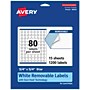 Avery Laser/Inkjet Burst Multipurpose Labels, .75" x .75", White, 1200 Labels/Pack (94610)~#|#~9E288F85-5B67-428E-8C75569B4C6F9FE6_sc7