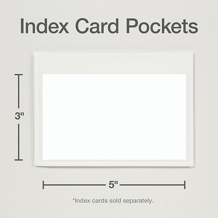 Cardinal HOLD IT Index Card Pocket, Clear, 100/Box (CRD 21150CB