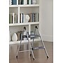 Cosco Folding Step Stool, 2-Step, 200 lb Capacity, 16.9" Working Height, Platinum/Black (11024PBL1E)~#|#~9E2B20DF-F8FE-4ABC-84CAE65FEC3A96AE_sc7