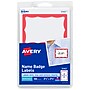 Avery Adhesive Laser/Inkjet Name Badge Labels, 2 1/3" x 3 3/8", White with Red Border, 100 Labels Per Pack (5143)~#|#~9E2E181C-08D0-42B1-96C4921774300B8E_sc7