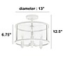 Lalia Home 3-Light 13" Farmhouse Glass and Metallic Accented LED Semi-flushmount, Matte White (LHM-1000-WH)~#|#~9E2E9BE1-8DAD-4DE6-AB7DB00E8DD50C35_sc7