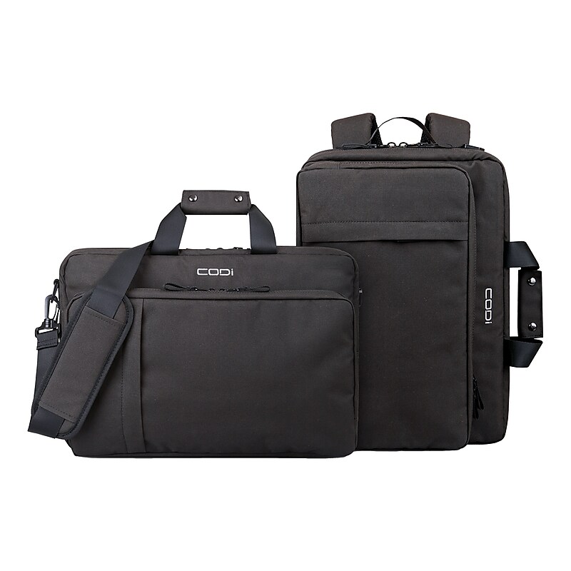 CODi Terra Laptop Hybrid Briefcase/Backpack, Black (TER305-10) image 1