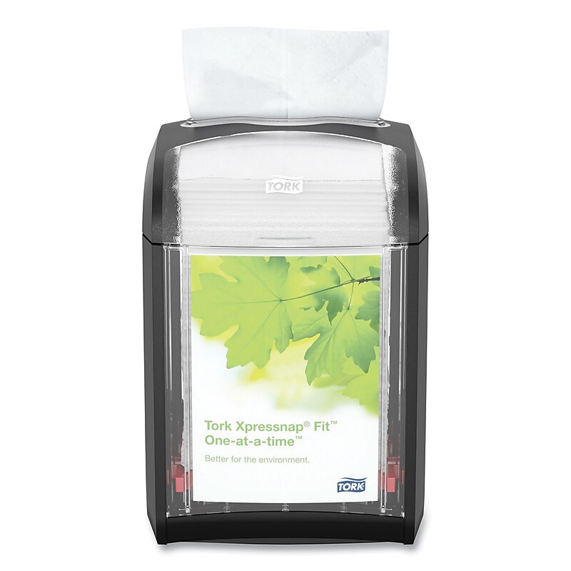 Tork Xpressnap Fit Tabletop Interfold Napkin Dispenser, Black (7232000) image 1