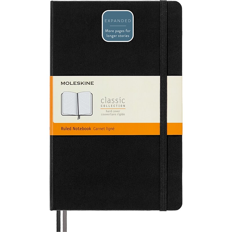 Moleskine Classic Professional Notebooks, 5" x 8.25", Narrow Ruled, 400 Sheets, Black (628004) image 1