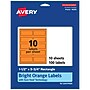 Avery Laser/Inkjet Multipurpose Rectangle Labels, 1.5" x 3.75", Bright Orange, 100/Pack (94205)~#|#~9E38556E-5BD2-4D06-94AED210381989E8_sc7
