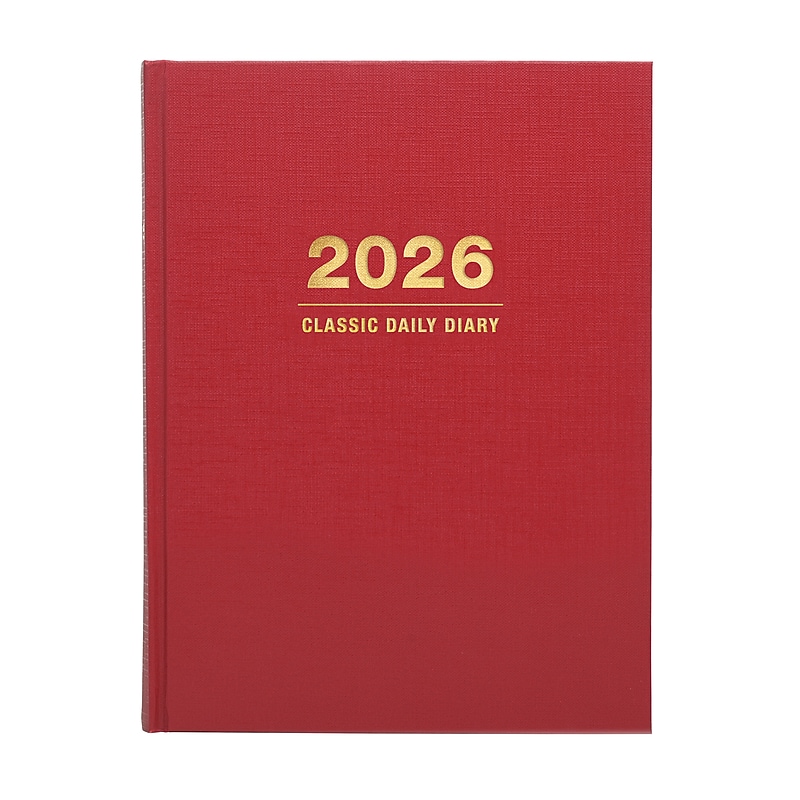 2026 Global Printed Products Professional Diary 6" x 8" Daily Planner, Paperboard Cover, Red (SDCY26-68-RD) image 1