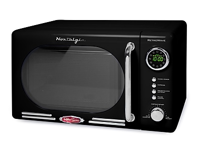 Nostalgia Retro 0.7 Cubic Foot Countertop Microwave, Black (NRMO7BK6A) Simolary simolary.com