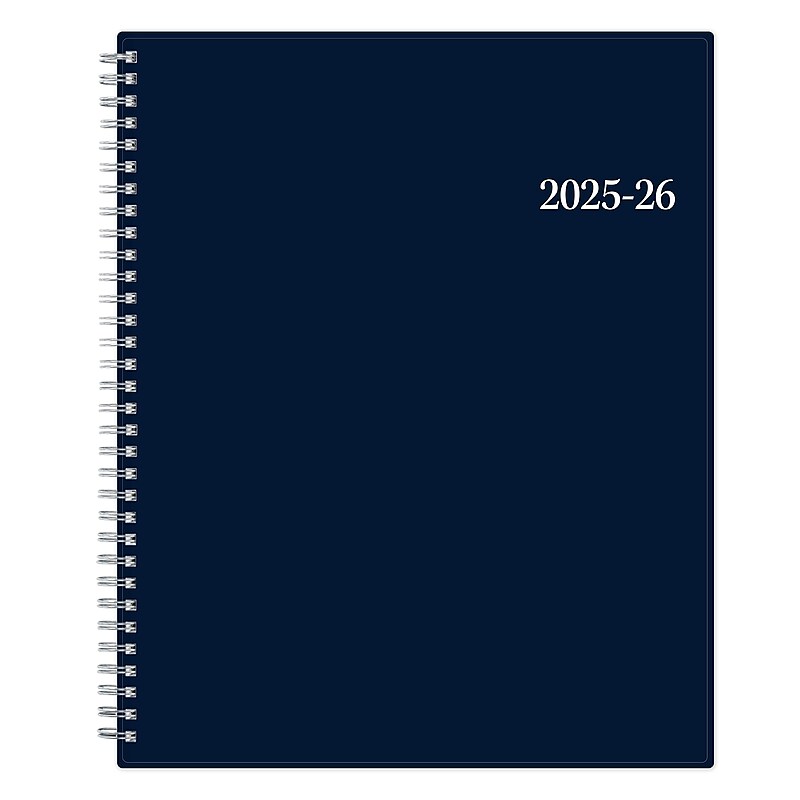 2025-2026 Blue Sky Collegiate 8.5" x 11" Academic Year Weekly & Monthly Planner, Plastic Cover, Navy (148672-A26) image 1