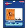 Avery Laser/Inkjet Multipurpose Rectangle Labels, 1" x 1.5", Bright Orange, 2560/Box (94219)~#|#~9E45390A-C8BD-4696-8B18B7EF5AC4A1F9_sc7