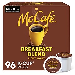 McCafe Premium Roast Decaf Coffee Keurig K Cup Pods Medium Roast 96 Carton 080443CT Staples