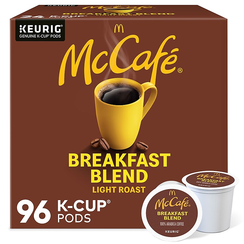 McCafe Breakfast Blend Coffee Keurig® K-Cup® Pods, Light Roast, 96/Carton (080412CT) image 1