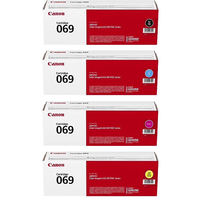 Canon 069 Black/Cyan/Magenta/Yellow Standard Yield Toner
