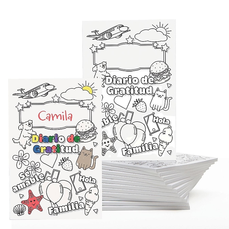 S&S Diario de Gratitud Prompts Guided Journal, 6" x 9", White, 100 Pages, 12/Pack (PE225512) image 1