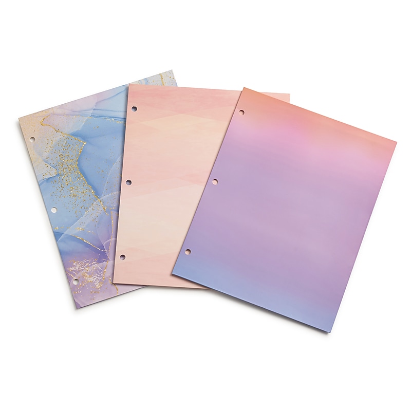 Eccolo Water Color Abstract Matte 1 Pocket Paper Folders, 3/Pack (ST835A) image 1