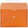 JAM Paper Premium Plastic Filing Envelope with Button & String Closure, Legal, Orange, 3/Pack (219B1ORX3)~#|#~9E621235-567D-4CAC-9AA9C4E4858130E4_sc7