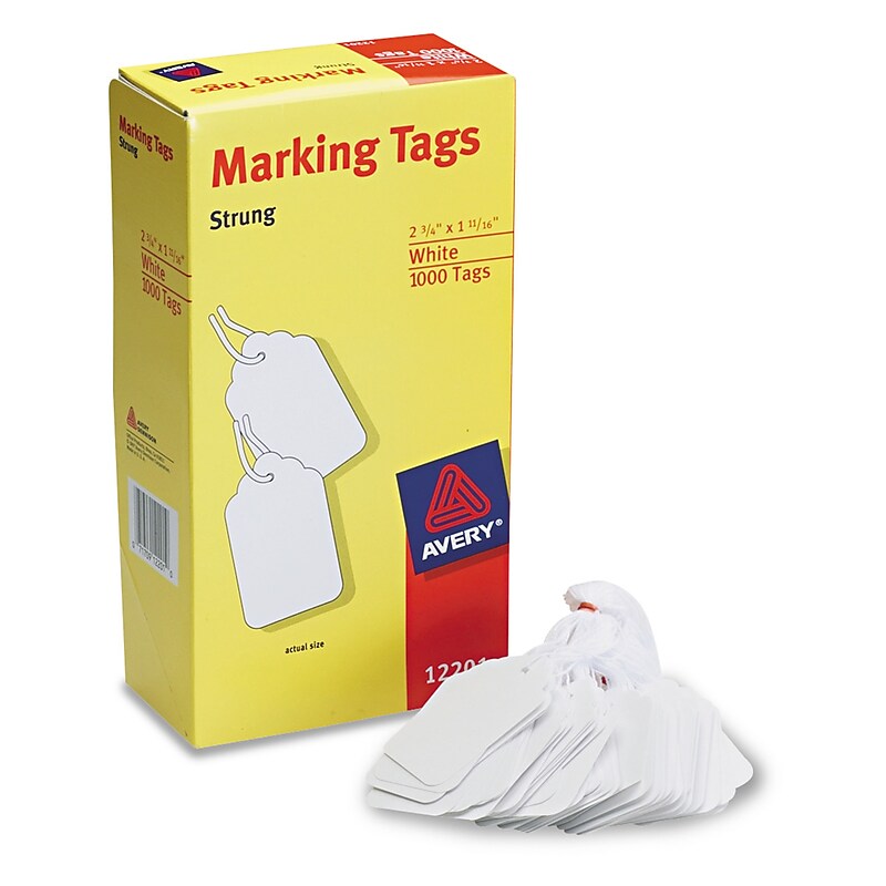 Avery 2-3/4" Marking Tags, White, 1,000/Pack (12201) image 1
