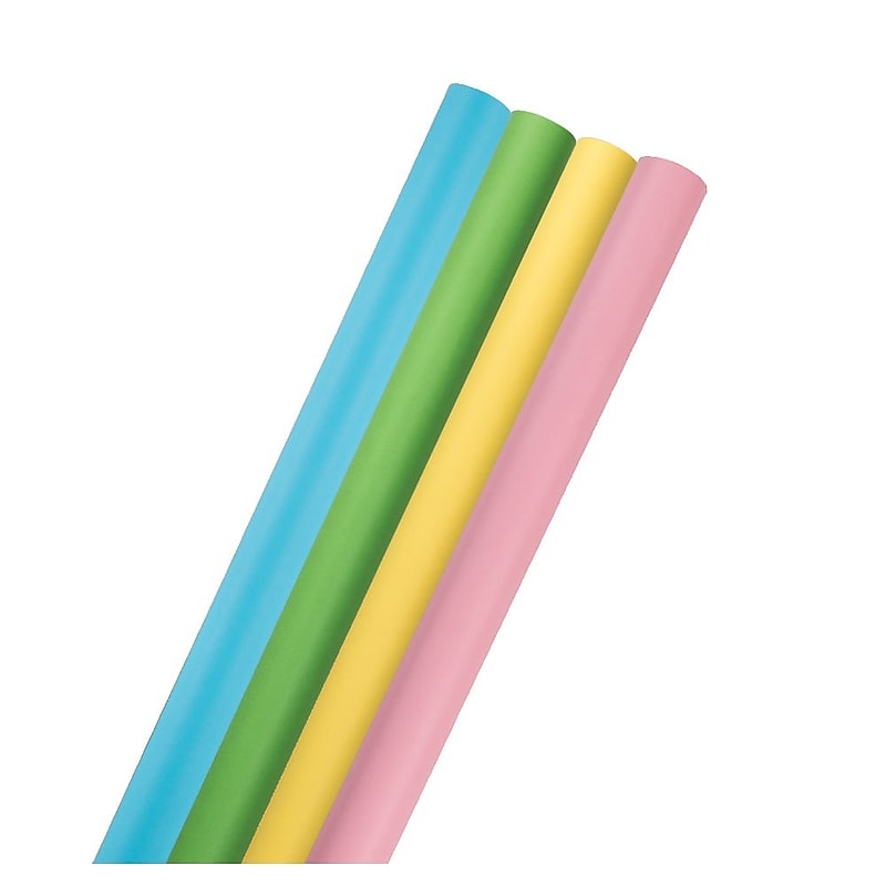 JAM Paper Wrapping Paper, 25 Sq. ft. x 30", Spring Time Colors, 4 Rolls/Pack (170128191ASSTST) image 1