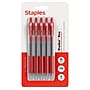 Staples ProGel™ Retractable Gel Pen, Fine Point, 0.7mm, Red Ink, 5/Pack (ST63014)~#|#~9E70F66A-27BE-402E-8C942625FF7A1007_sc7