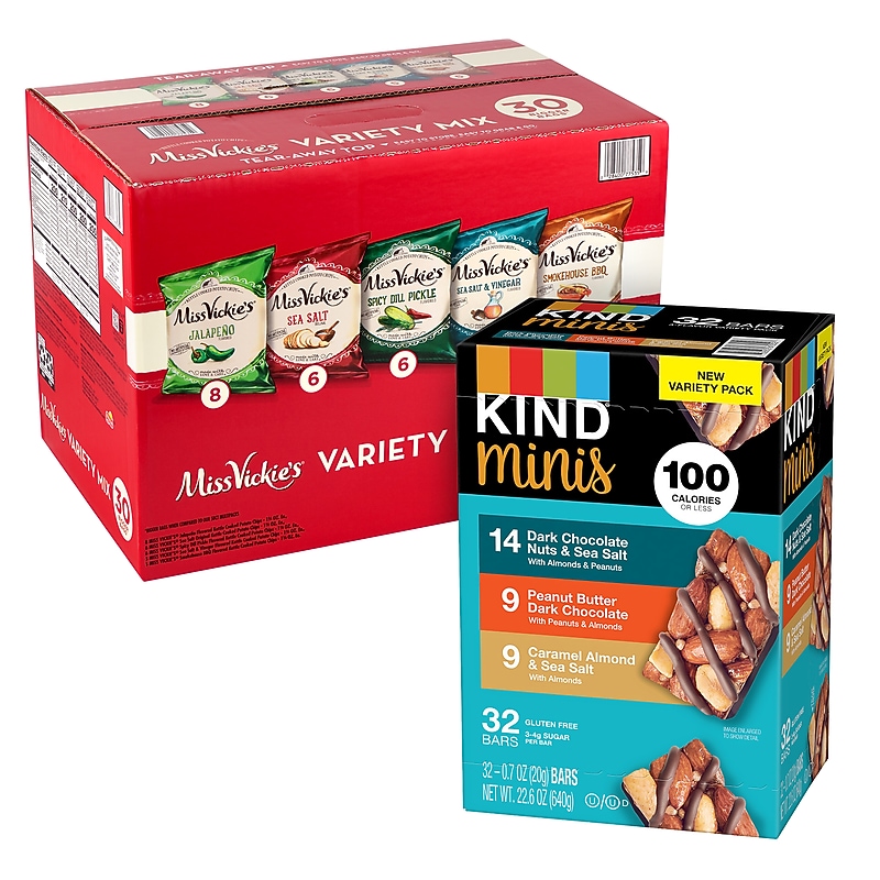 KIND Minis and Miss Vickie's Kettle Chips Variety Pack, 62/Bundle (600-04052) image 1