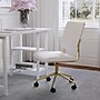 Martha Stewart Ivy Armless Faux Leather Swivel Office Chair, White/Polished Brass (CH2209211WHGLD)~#|#~9E794A13-D4B9-4FA1-A4F5A77B58EA5E27_sc7