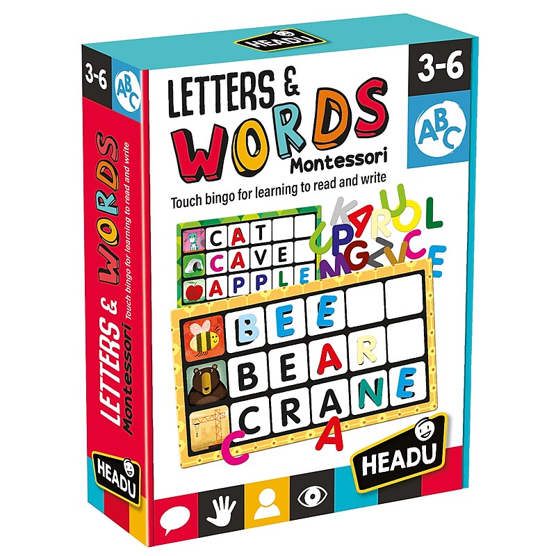 Headu Montessori Touch Bingo Letters & Words (HDUEN20980) image 1