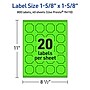 Avery Decorative Edge Multipurpose Labels, 1-5/8" x 1-5/8", Neon Green, 800/Pack (94110)~#|#~9E8D6ED2-B3A4-481A-9E2119DEC9119057_sc7