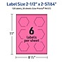 Avery Hexagon Laser/Inkjet Multipurpose Labels, 2-1/2" x 2-57/64", Bright Pink (120/Pack)~#|#~9E954C7E-E636-48E6-977BBA3659BC6F5F_sc7