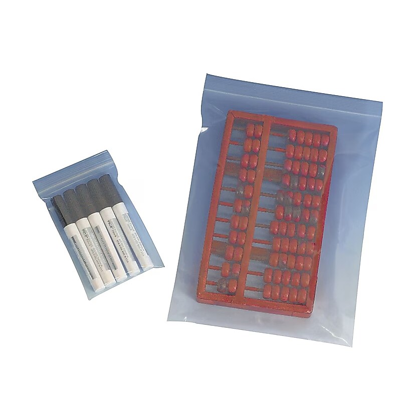 6" x 6" Reclosable Poly Bags, 2 Mil, Clear, 1000/Pack (PB3605) image 1