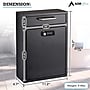 AdirOffice Steel Locking Wall Mounted Drop Box Interoffice Mailbox with Key and Combination Lock , Black (631-04-BLK-KC-PKG)~#|#~9E9DC658-61B8-4104-9387BF94160CFCA8_sc7