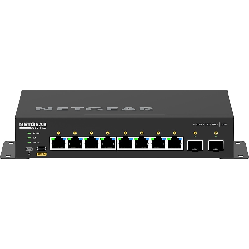 Netgear AV Line 8-Port Gigabit Ethernet Managed Switch, Black (GSM4210PX-100NAS) image 1
