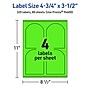 Avery Laser/Inkjet Multipurpose Decorative Edge Labels, 4.75" x 3.5", Neon Green, 320/Box (94600)~#|#~9EAF30E6-CDEB-4AF0-8B980DAC931F649F_sc7