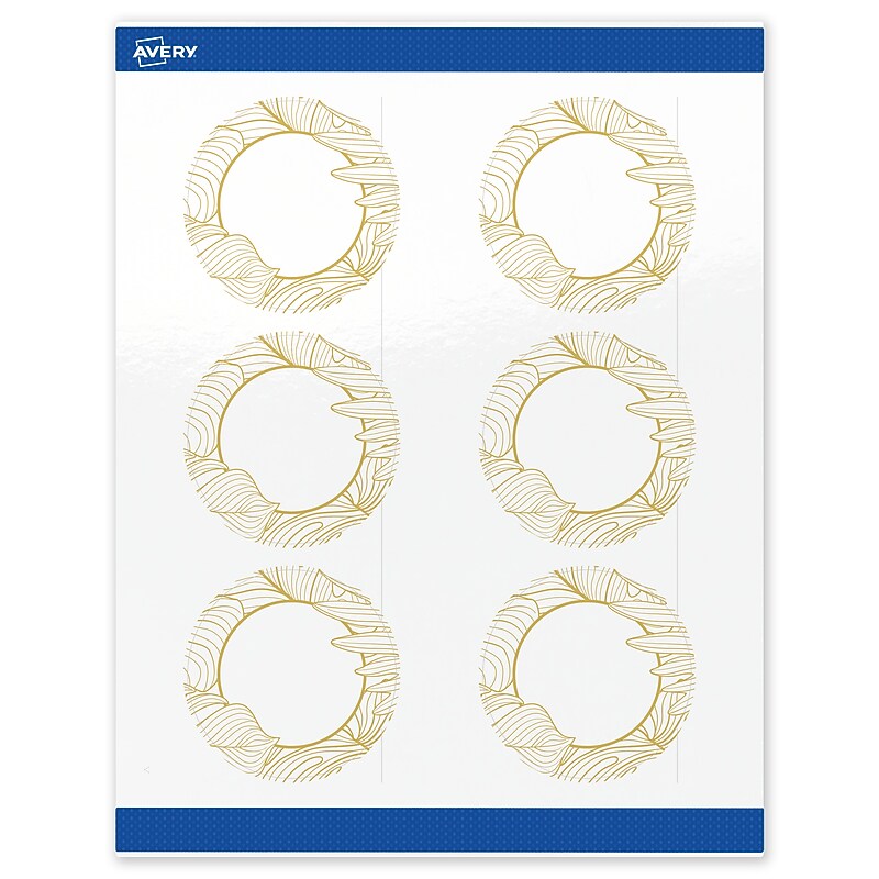 Avery Laser/Inkjet Circle Multipurpose Labels, 3" Dia., White, 60/Pack (S00-EVZ) image 1