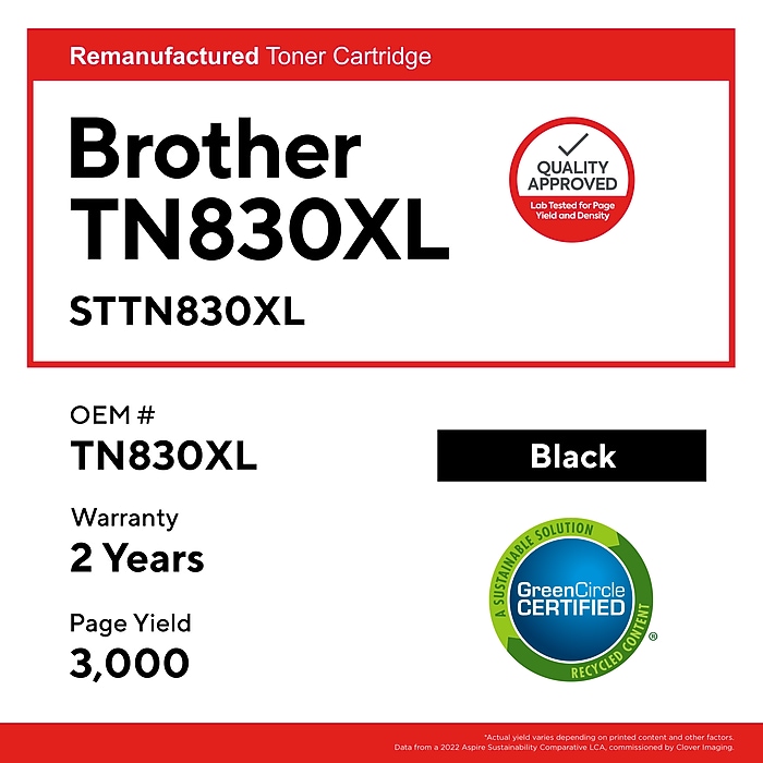 Staples STTN830XL Remanufactured Black High Yield Toner Cartridge