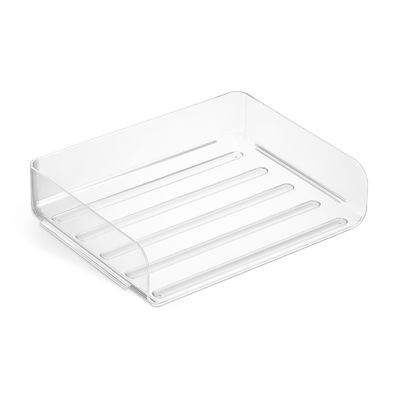 TRU RED Side Load Stackable Plastic Letter Tray, Clear (TR61975) image 1