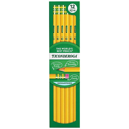 Ticonderoga The World's Best Pencil Wooden Pencil, 2.2mm, 2 Soft Lead