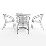 Flash Furniture Lila Indoor-Outdoor Table Set with 4 Slat Back Chairs, 27.5", Aluminum (TLH28SQ017BCHR4)~#|#~9EC902C4-48A9-4C05-926F80D599278FA9_sc7
