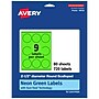 Avery Laser/Inkjet Multipurpose Decorative Edge Labels, 2.5" Dia., Neon Green, 720/Box (94516)~#|#~9EC92206-0BFF-49B9-ACB87A7BD106D634_sc7
