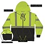 Ergodyne GloWear 8318BK High Visibility Long Sleeve Black Bottom Hooded Zip-Up Sweatshirt, ANSI Type R Class 3, Lime, 3XL~#|#~9ECCC51C-29A7-43FD-98FC306C9F65ED7E_sc7