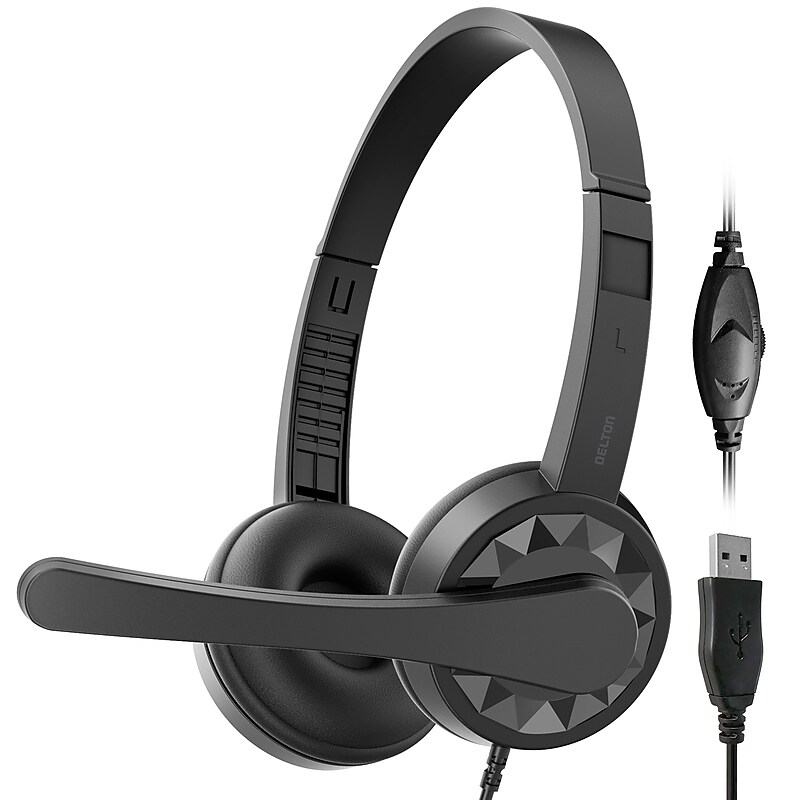 Delton 12Y Stereo On-Ear Computer Headset, USB Type-A (DWH12Y) image 1