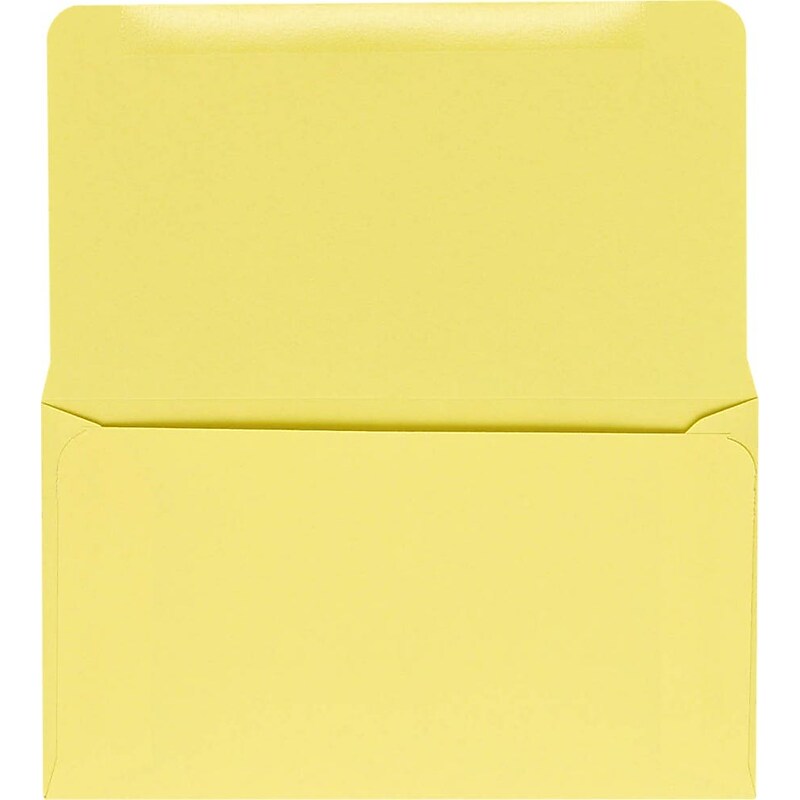 JAM Paper #6 1/4 Booklet Envelope 3 1/2" x 6", Pastel Canary, 50/Pack (R252-50) image 1