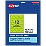 Avery Printable Heart Shaped Multipurpose Labels, 2-9/32" x 1-27/32", Bright Green, 120/Pack (94603)~#|#~9EE033A1-E2FA-4D4A-AE42CA3C3F651862_sc7