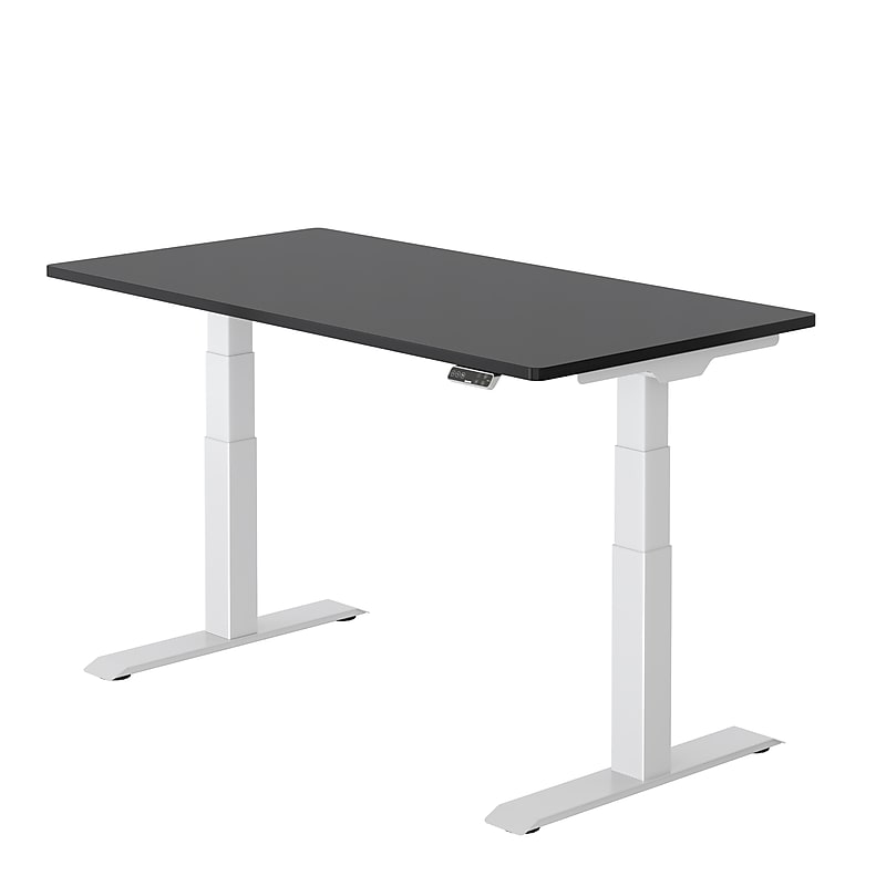 FlexiSpot E7 Series 60"W Electric Adjustable Standing Desk, Black/White (E7W6024B) image 1