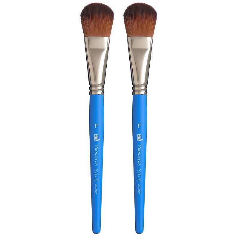 Princeton Select Artiste Mixed Media Synthetic Oval Mop Brush, 2/Pack (PBXP3750OM100-2) image 1