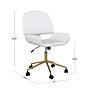 Martha Stewart Tyla Armless Faux Leather Swivel Executive Chair, White/Polished Brass (CH2209215WHGLD)~#|#~9EF2D634-F009-44D0-AE3DBD39455DD0BE_sc7