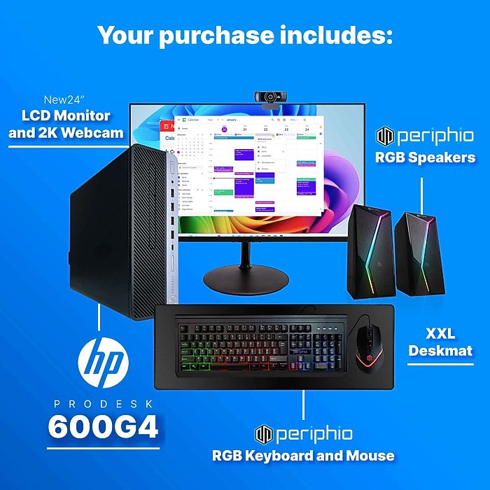 HP ProDesk Desktop Computer including 24