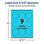 Avery Laser/Inkjet Multipurpose Circle Labels, 2.5" Dia., Bright Blue, 90/Pack (94502)~#|#~9F03F3E7-421F-40D5-AA2C1F1432923301_sc7