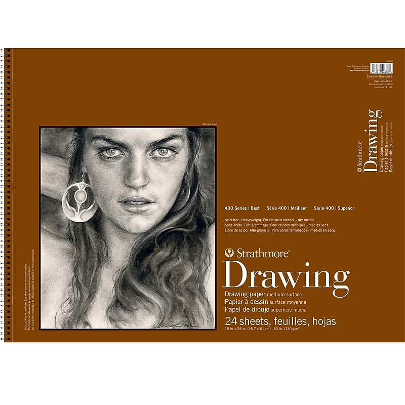 Strathmore 400 Series 18" x 24" Wire Bound Drawing Paper Pad, 24 Sheets/Pad (STTP40086) image 1