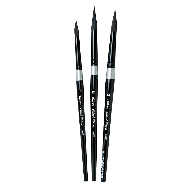 Silver Brush Black Velvet Large Round Brushes, 3/Pack (SLVBV3056) image 1