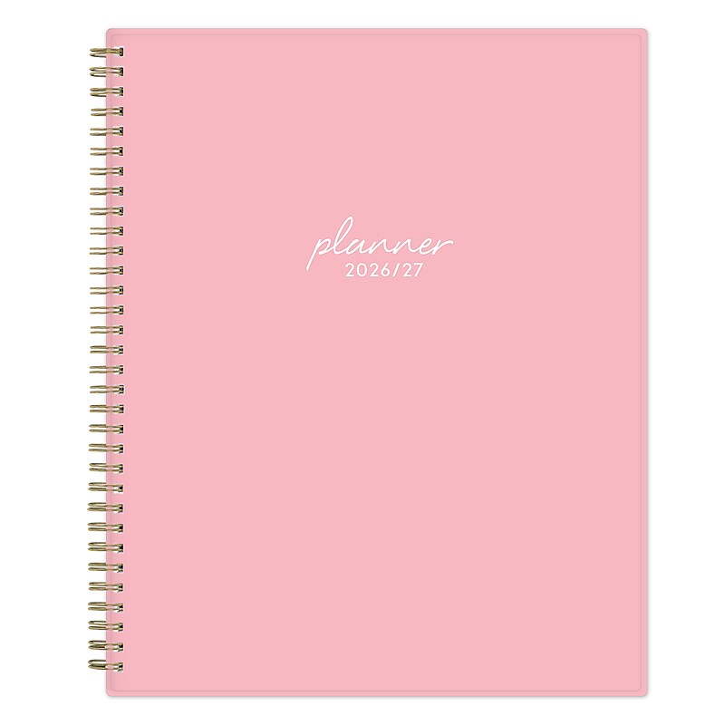 2026-2027 Blue Sky 8" x 11" Academic Year Weekly & Monthly Planner, Plastic Cover, Lianne Pink (161729) image 1